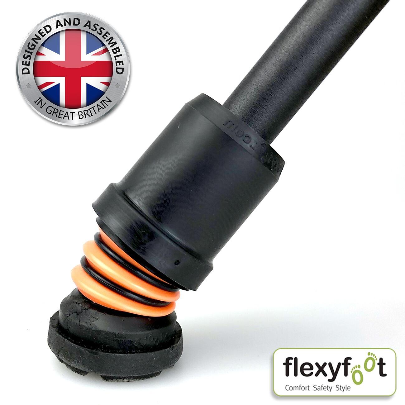 Flexyfoot Soft Grip Shock Absorbing Crutch - Textured Black - Flex