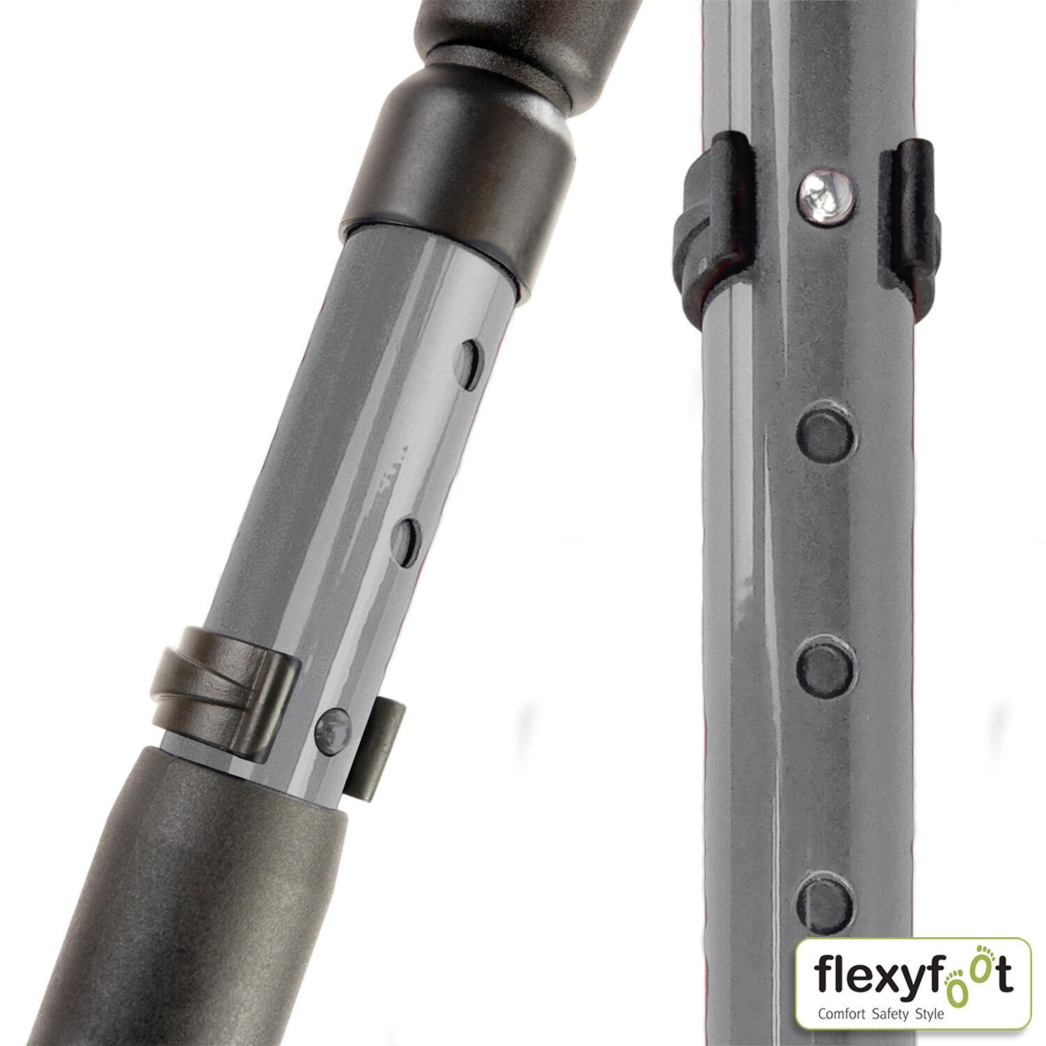 Flexyfoot Soft Grip Shock Absorbing Crutch - Grey - Adjustment