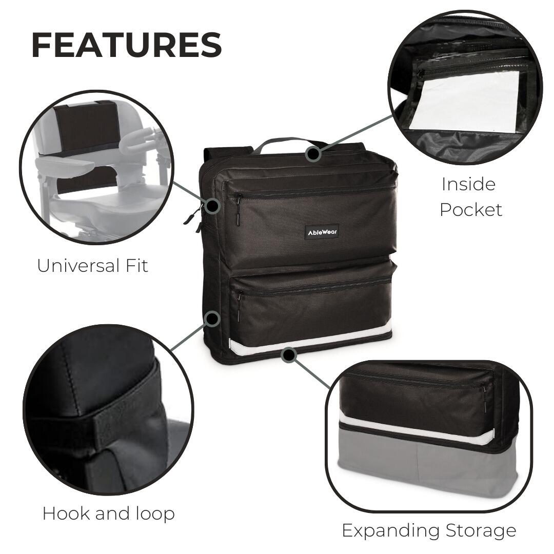 AbleWear Mobility Scooter Bag - Black | Bag for Mobility Scooter | VAT ...