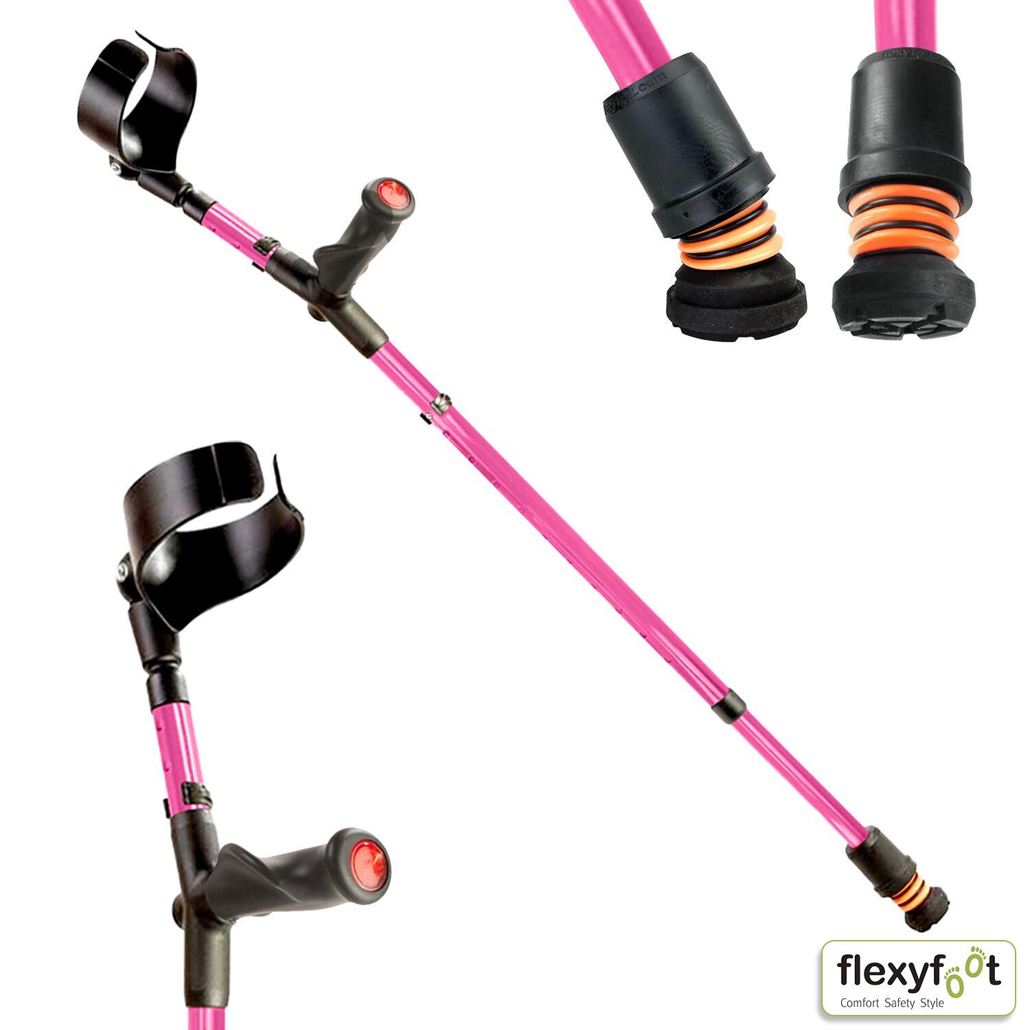 View Flexyfoot Comfort Grip Shock Absorbing Crutch Pink Left Hand information