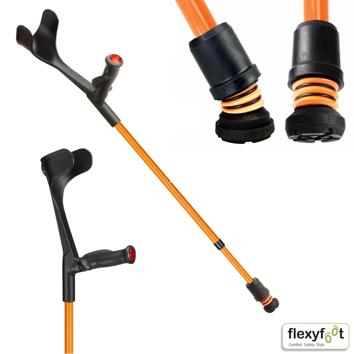 View Flexyfoot Comfort Grip Shock Absorbing Open Cuff Crutch Orange Right Hand information