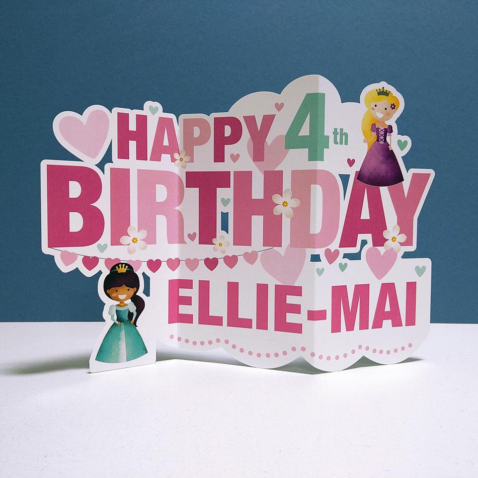 frame my name, princess birthday card, personalised cards for girls