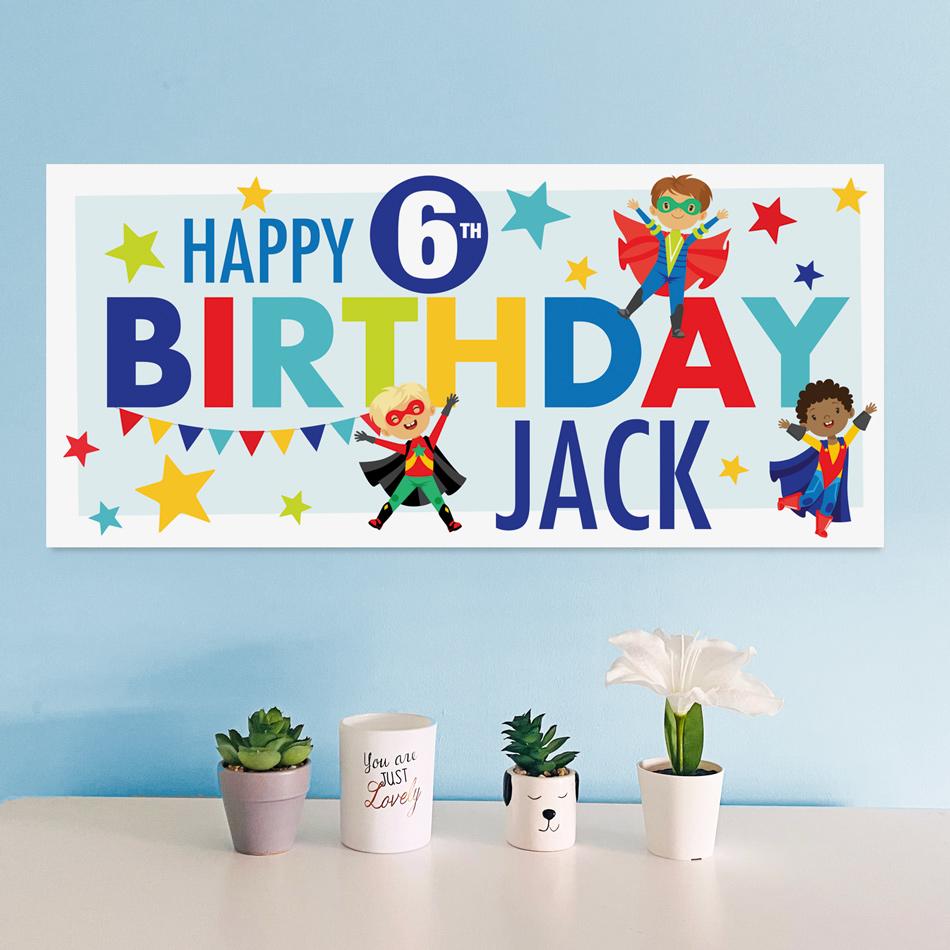personalised birthday banners, custom party banners, framemyname
