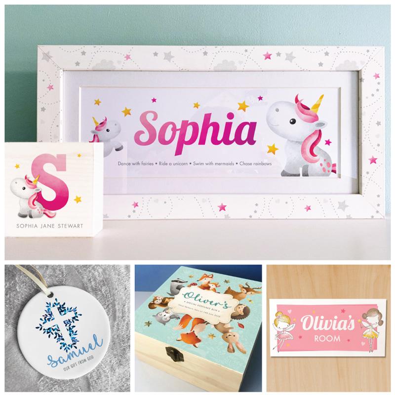 baby name gifts, framed name prints