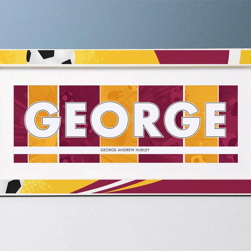 Football bedroom signs, Frame My Name