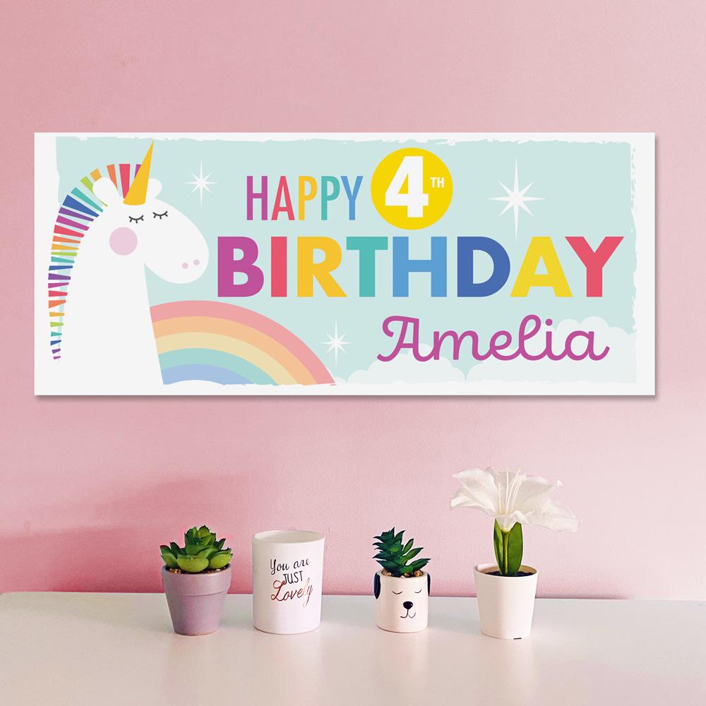 frame my name, rainbow unicorn birthday banners