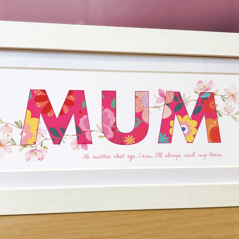 personalised floral baby name nursery print
