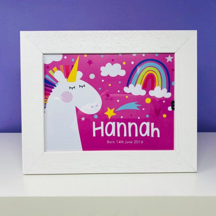 frame my name, unicorn name print, custom name frame