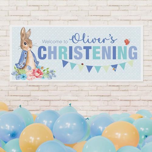 frame my name, christening banners, classic rabbit design