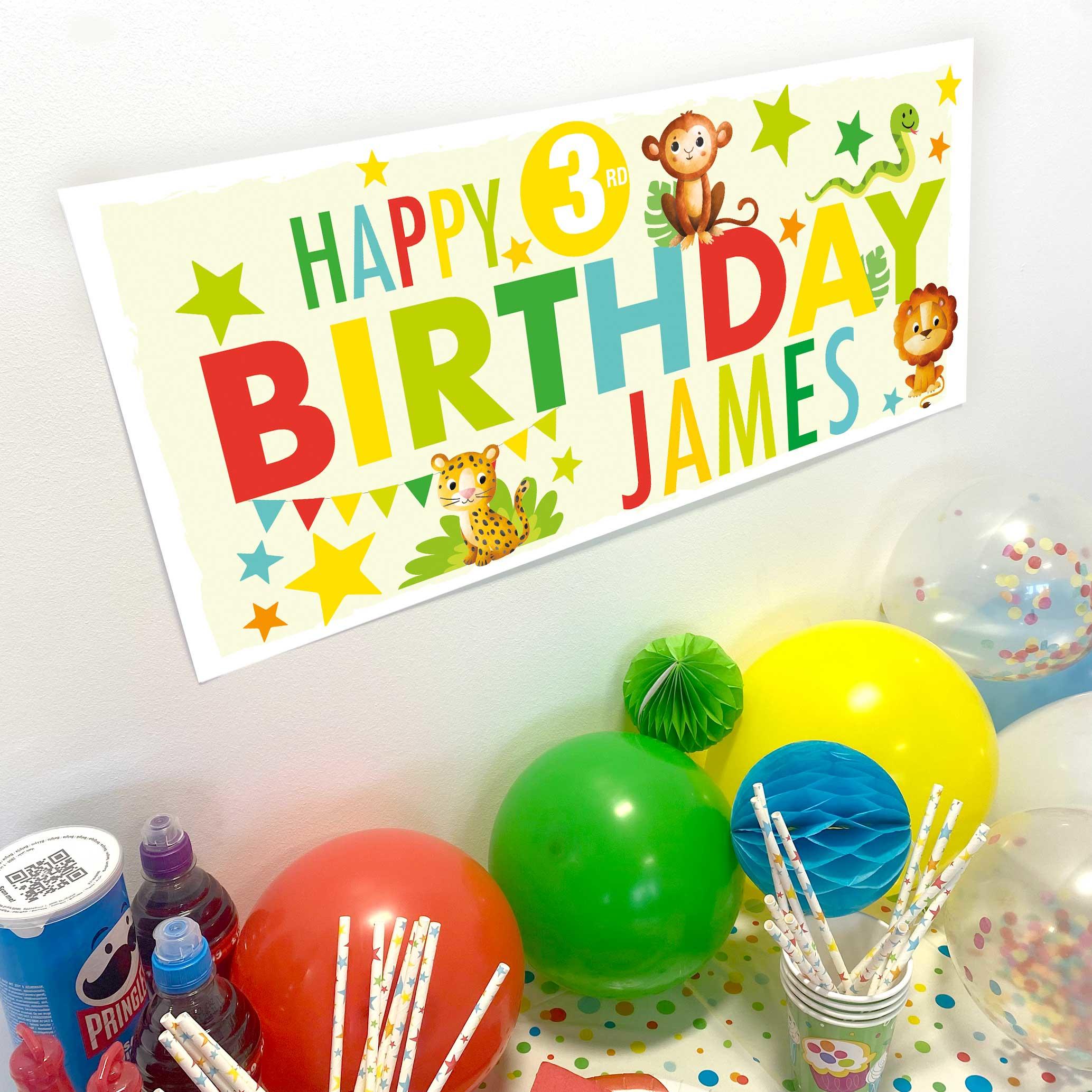 frame my name, jungle birthday banners, party banners, jungle birthday banners for kids