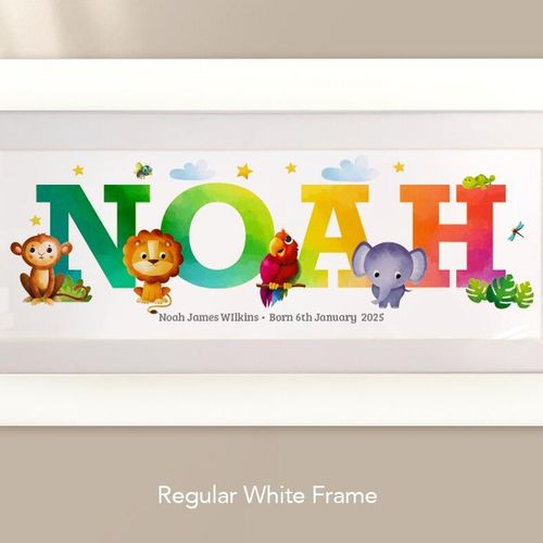 noah jungle name + jungle baby name print