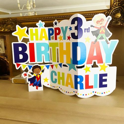 superhero personalised birthday card