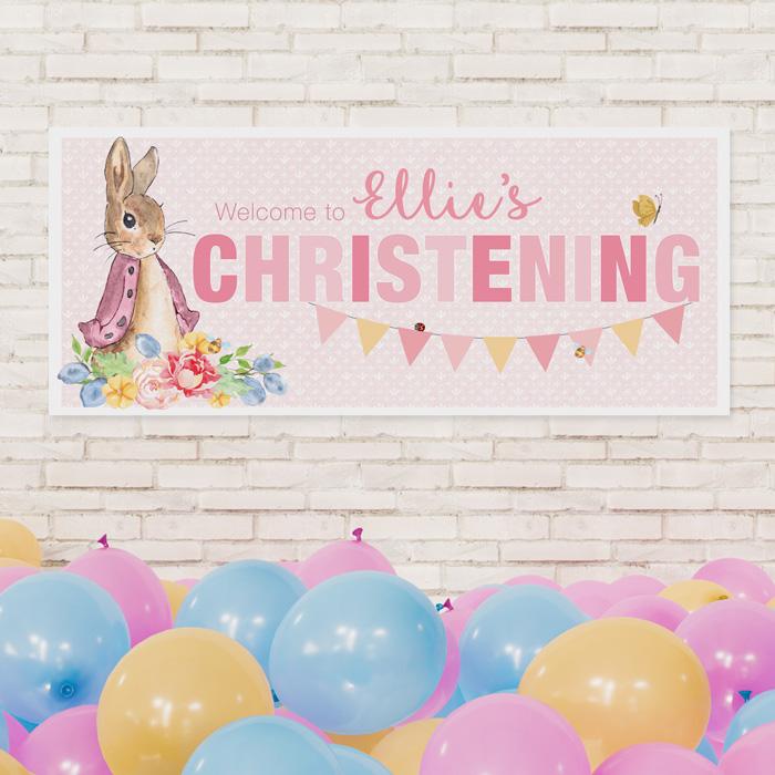 frame my name, baptism banners, classic rabbit design