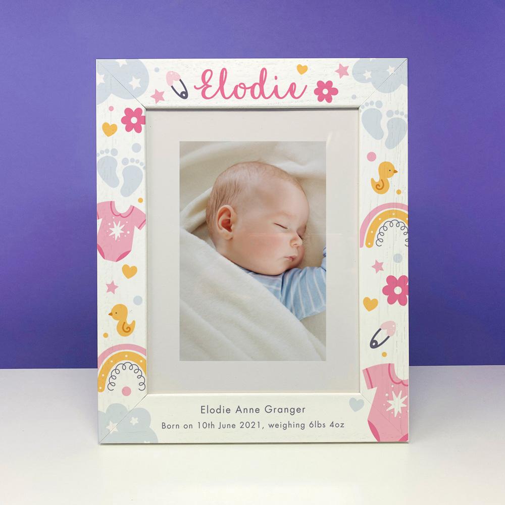frame my name, baby photo frames, personalised new baby frame