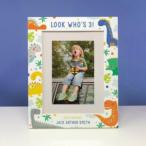 frame my name, dinosaur photo frame, happy birthday frame, kids personalised photo