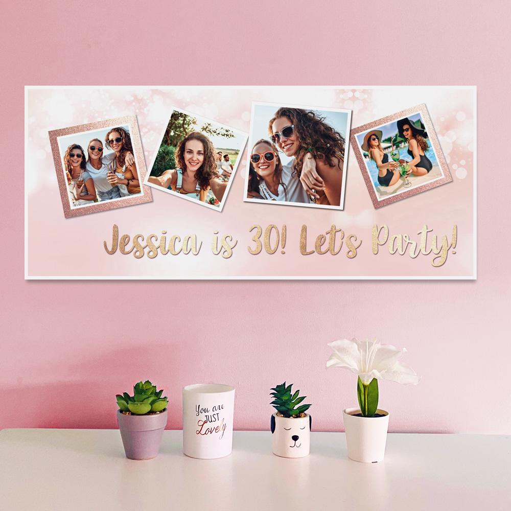 frame my name, personalised birthday party banners, 30th birthday, 40th birthday