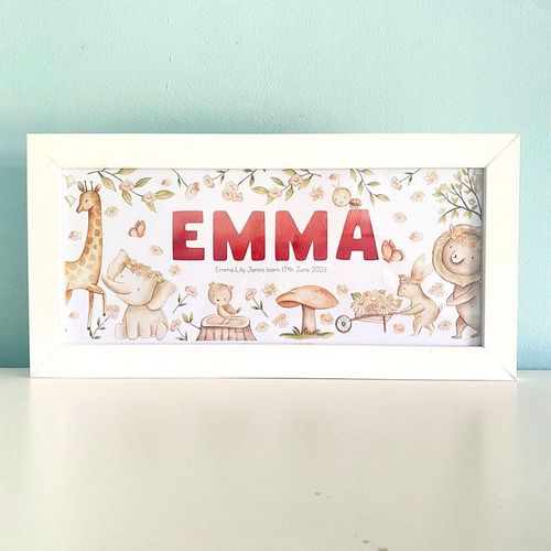 nursery garden animals baby name gifts