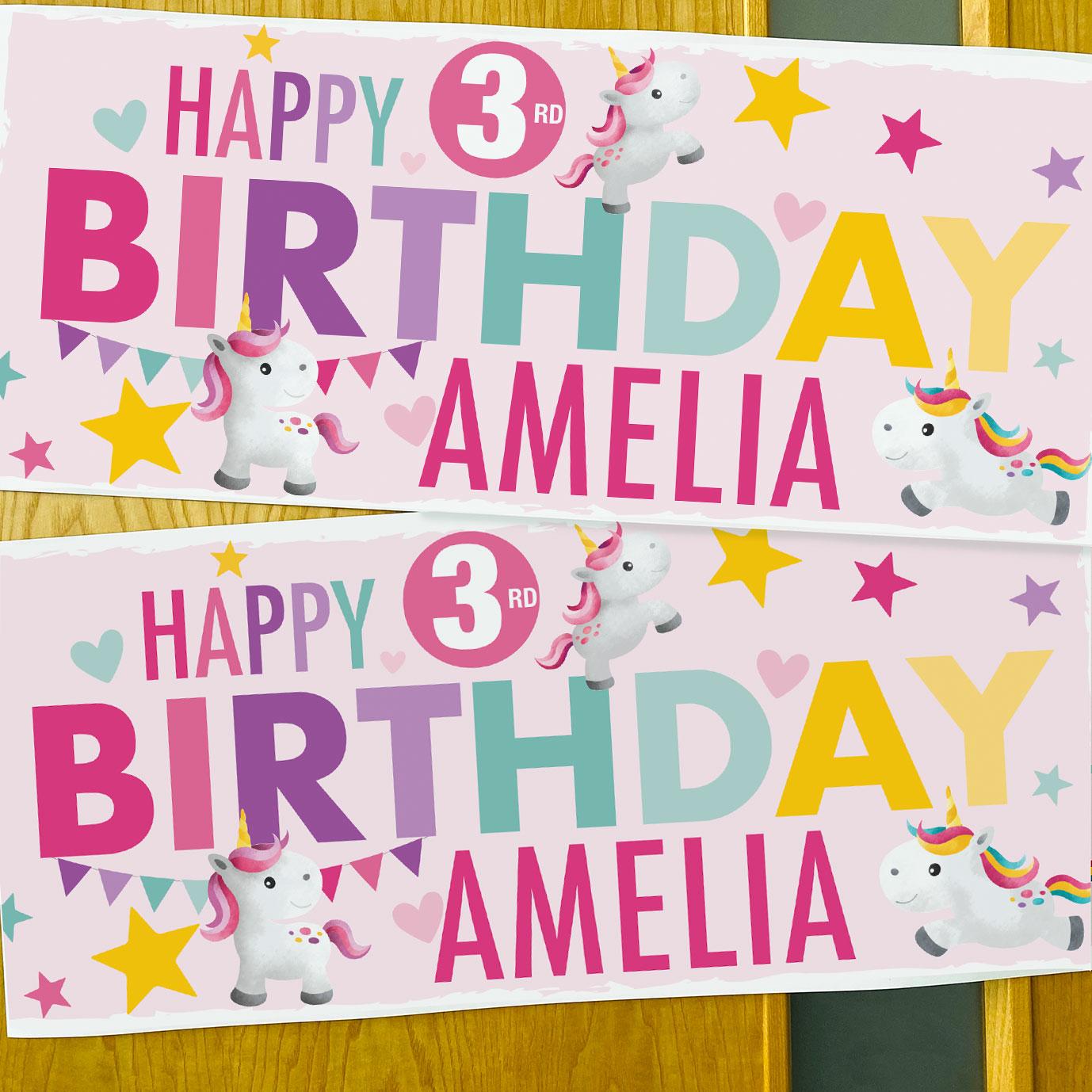 frame my name, unicorn birthday party banner decorations