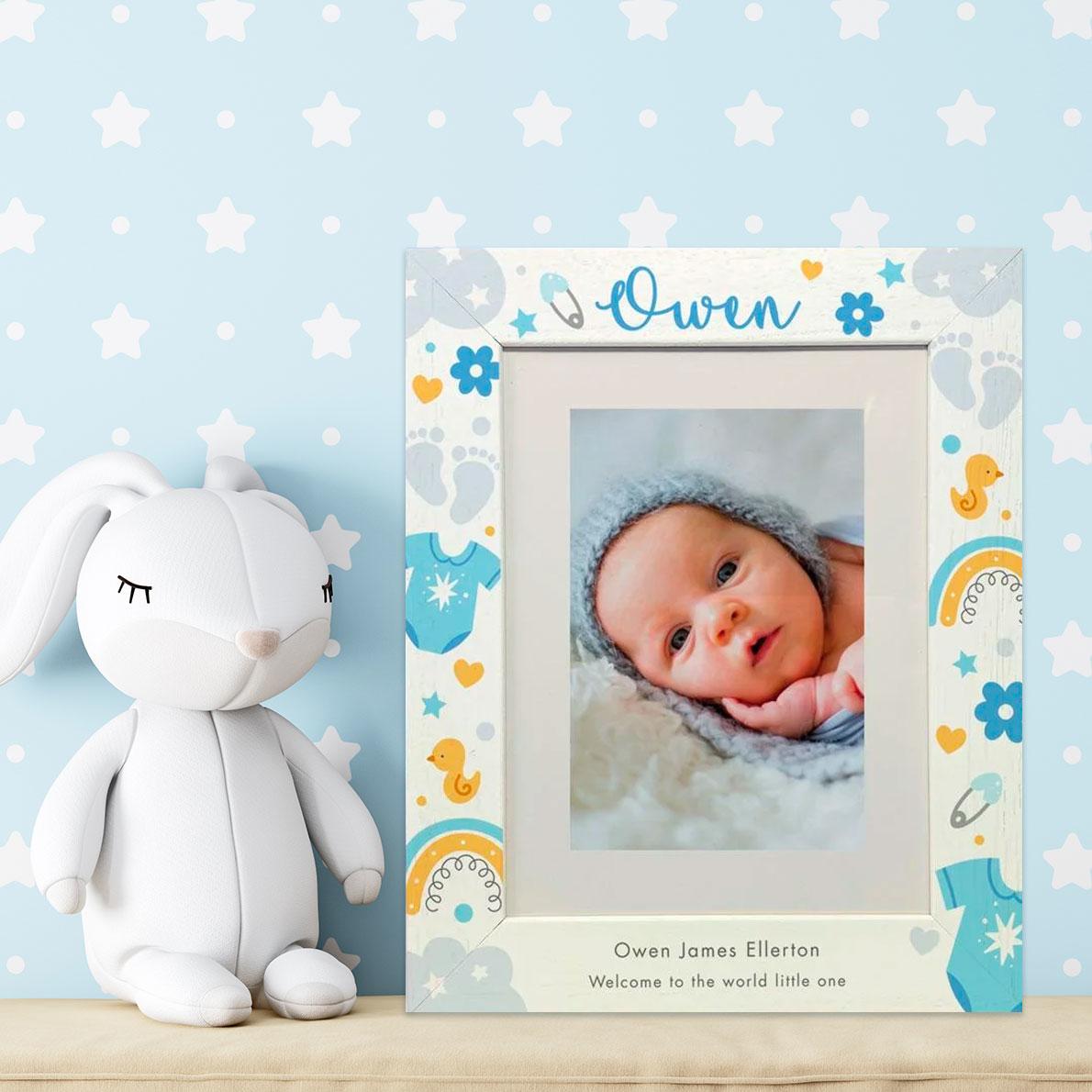 frame my name, baby photo frames, personalised new baby frame