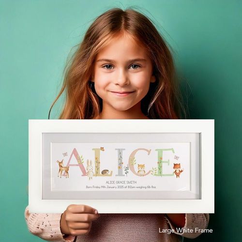 alice woodland large framed name print