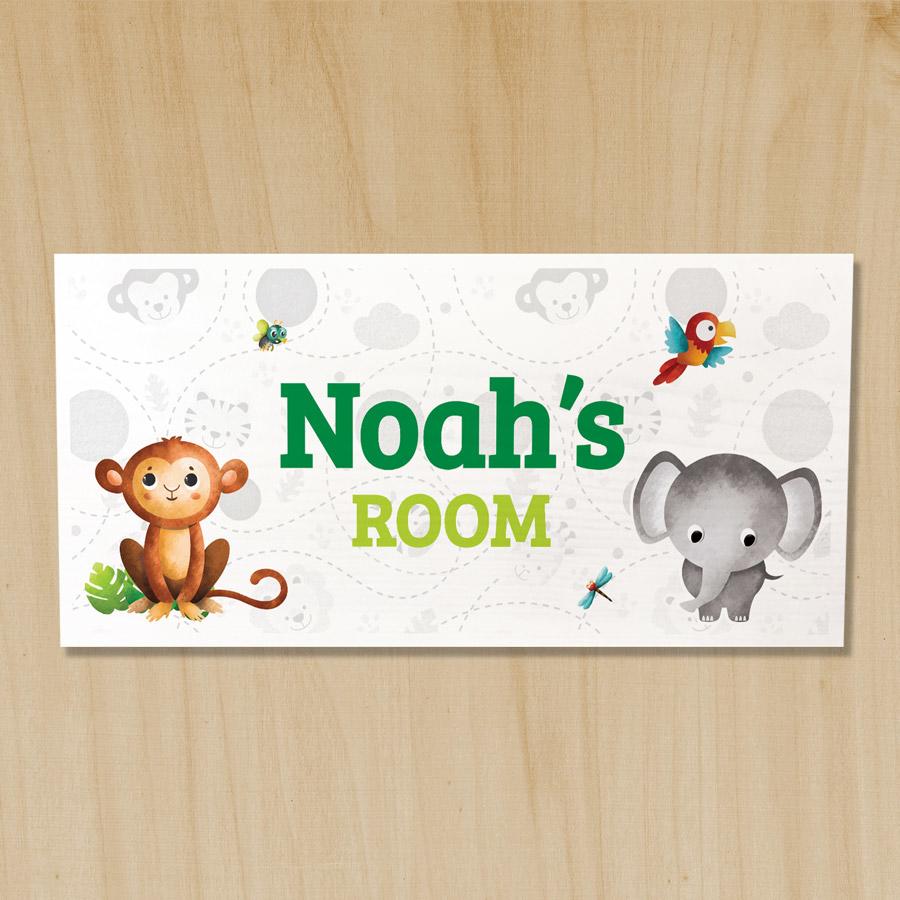 Wooden Jungle Door Sign, Safari Name Plaques