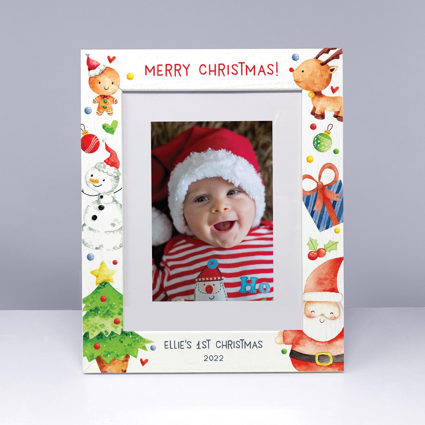 Baby's 1st Christmas Wooden Photo frame by frame my name