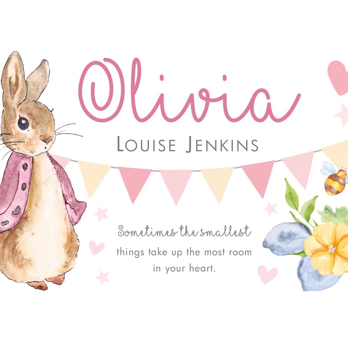 classic rabbit baby name prints