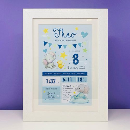 frame my name, baby birth details frame