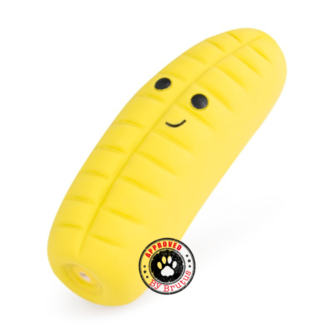 Petface retro sweets Eric the Banana dog and puppy toy with squeaker