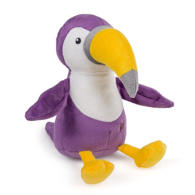 This is Tegan Toucan by Petface.  Tegan Toucan is part of the award-winning Petface Planet range of sustainable dog toys.