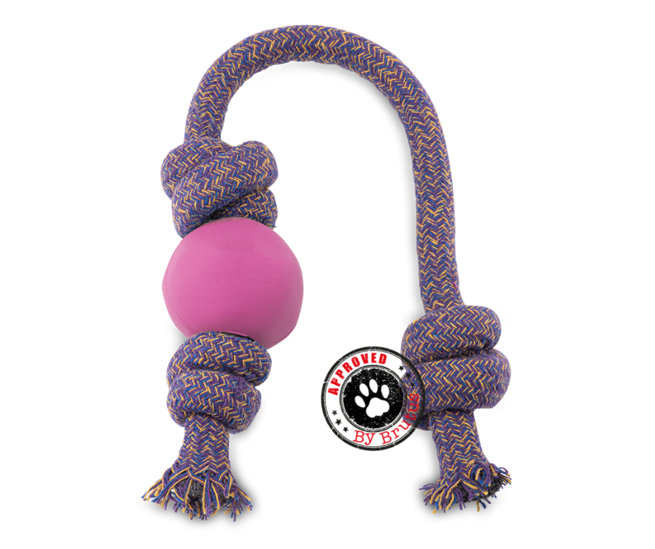 Beco Ball on a Rope dog toy- pink