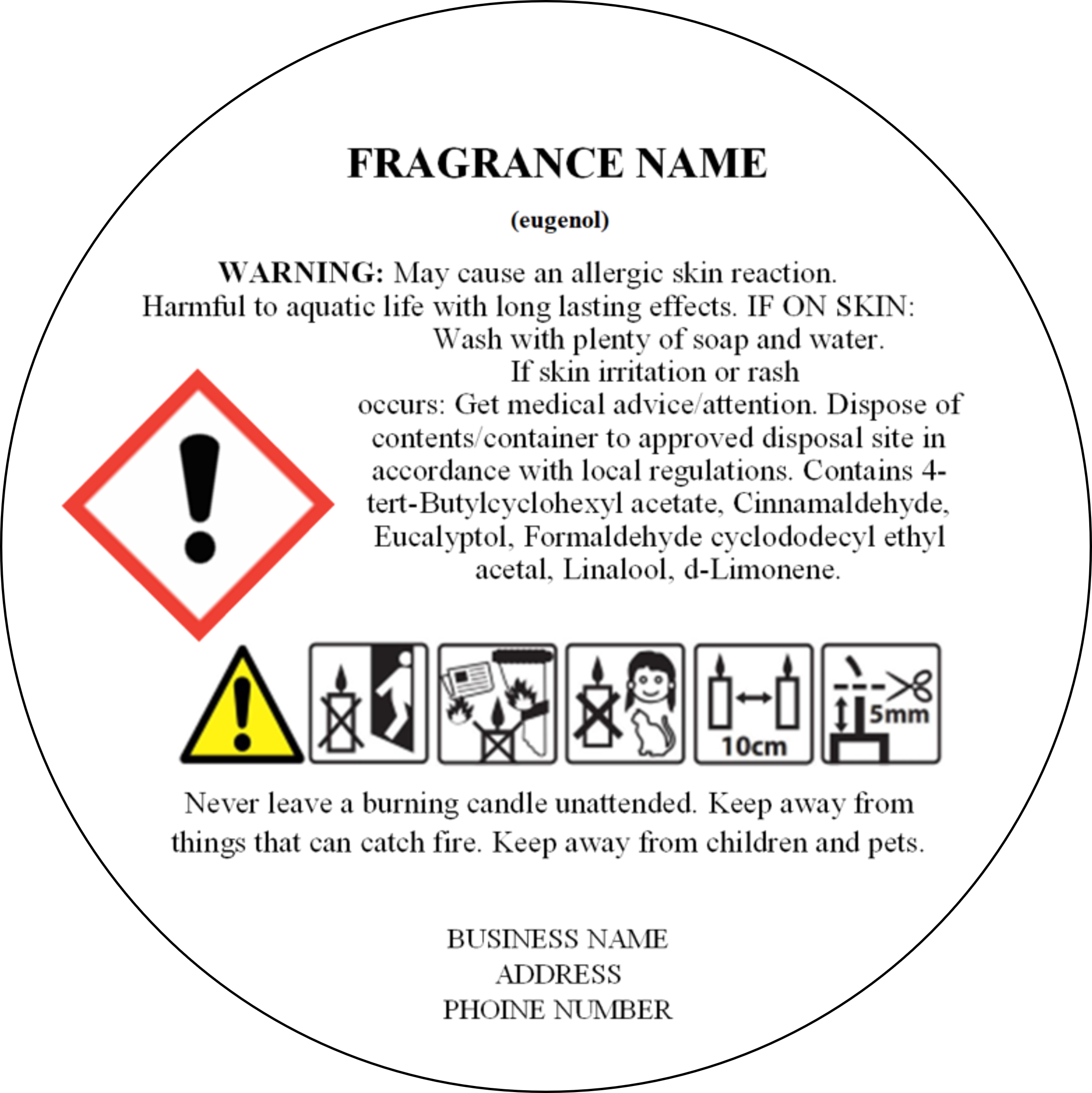 Candle Safety With Pictograms