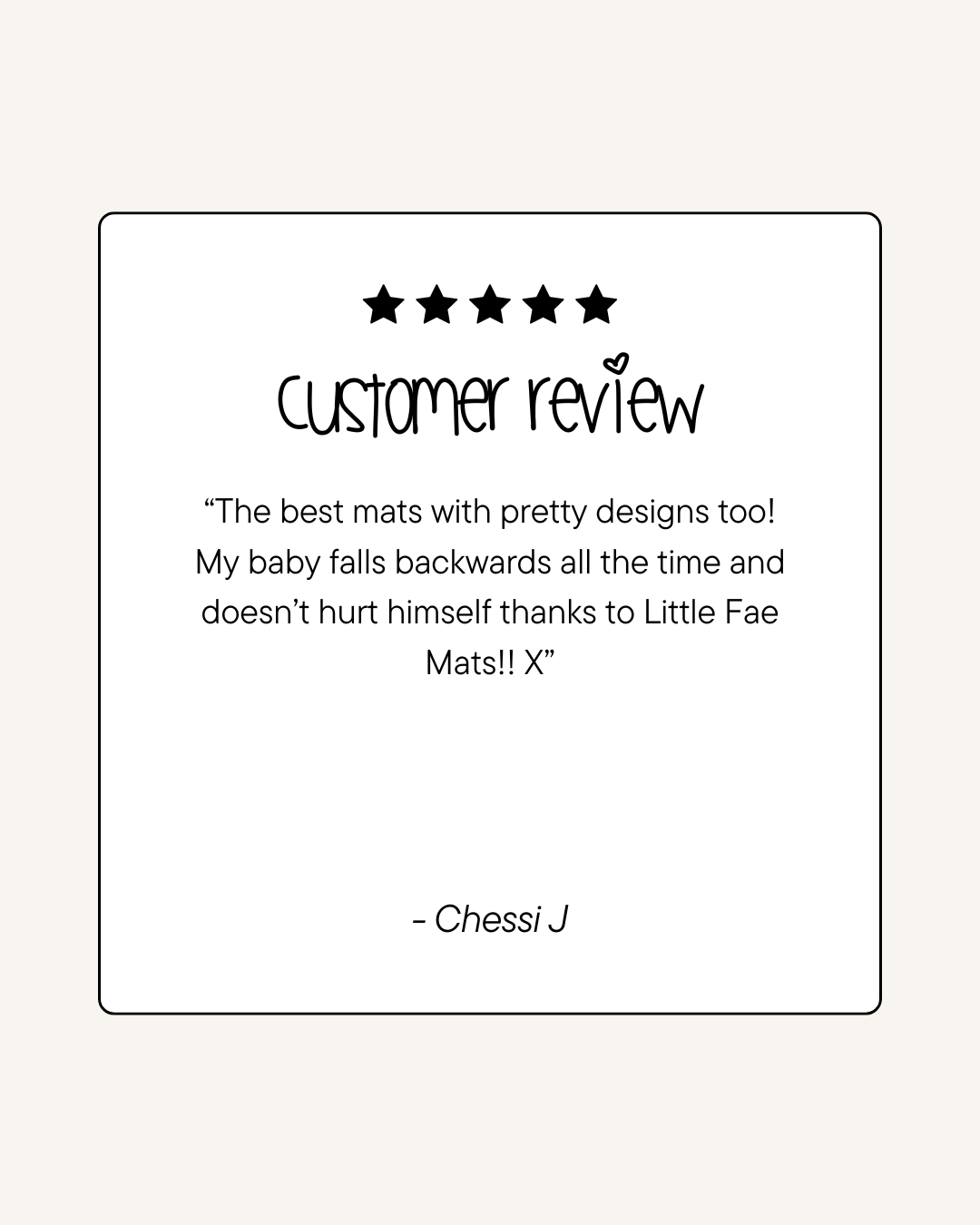 Parent testimonial - luxury baby playmats designed for real homes.