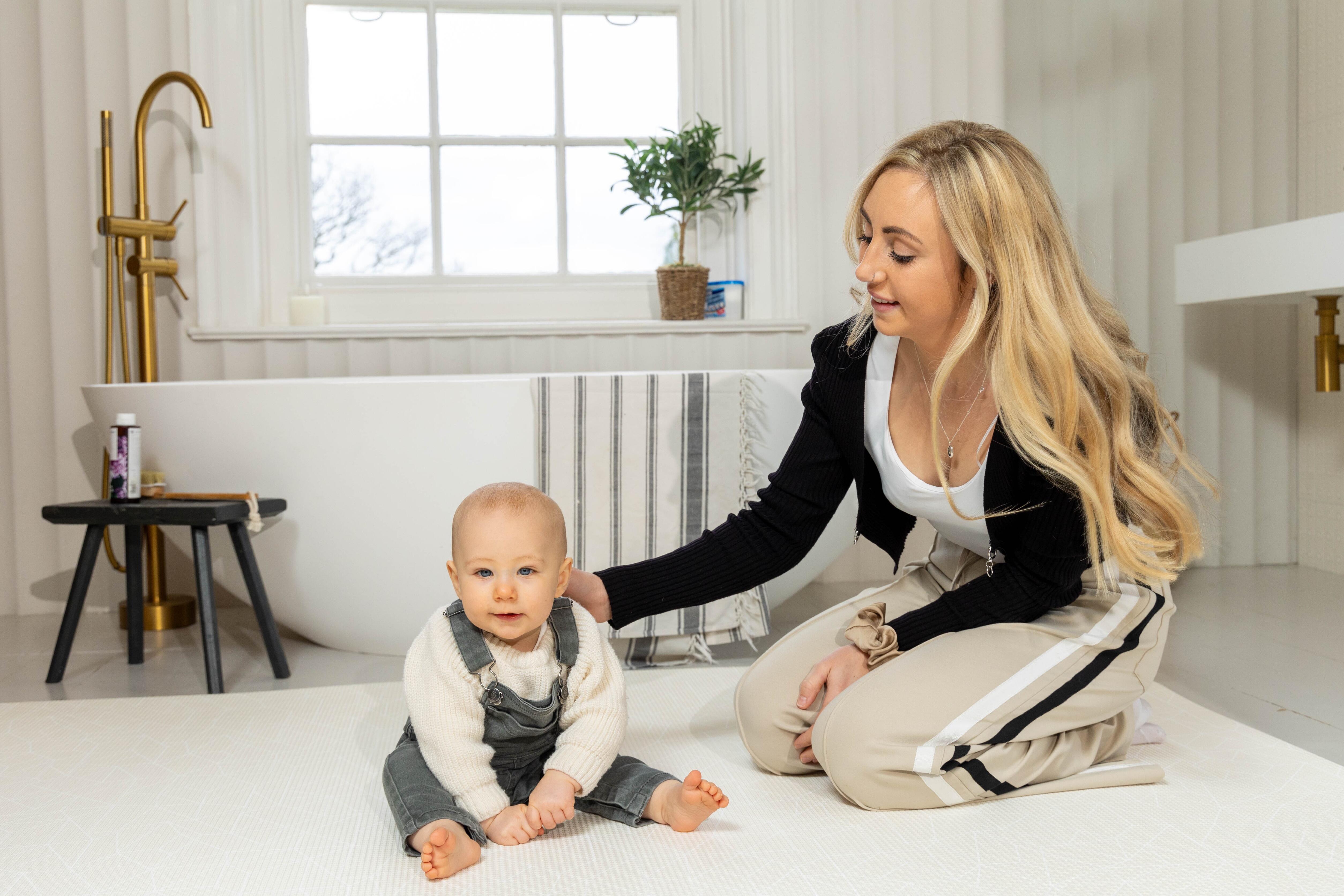 Non-toxic Nordic Explorer Playmat in soft Cornish Cream for everyday play