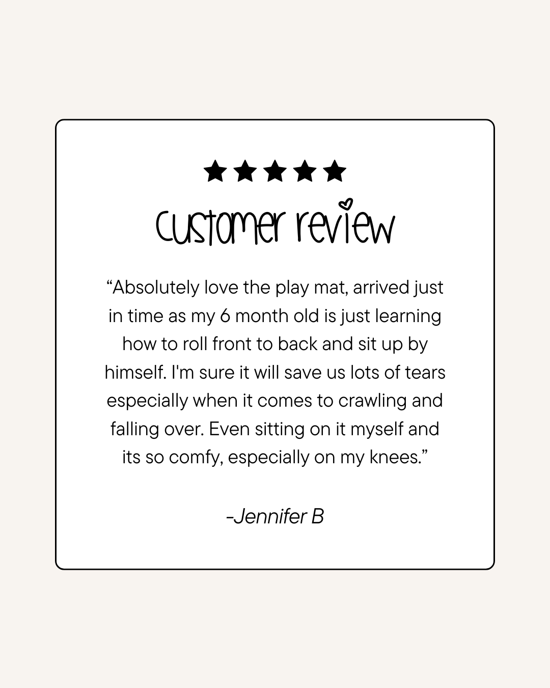 Customer Feedback - Stylish baby playmats loved by families