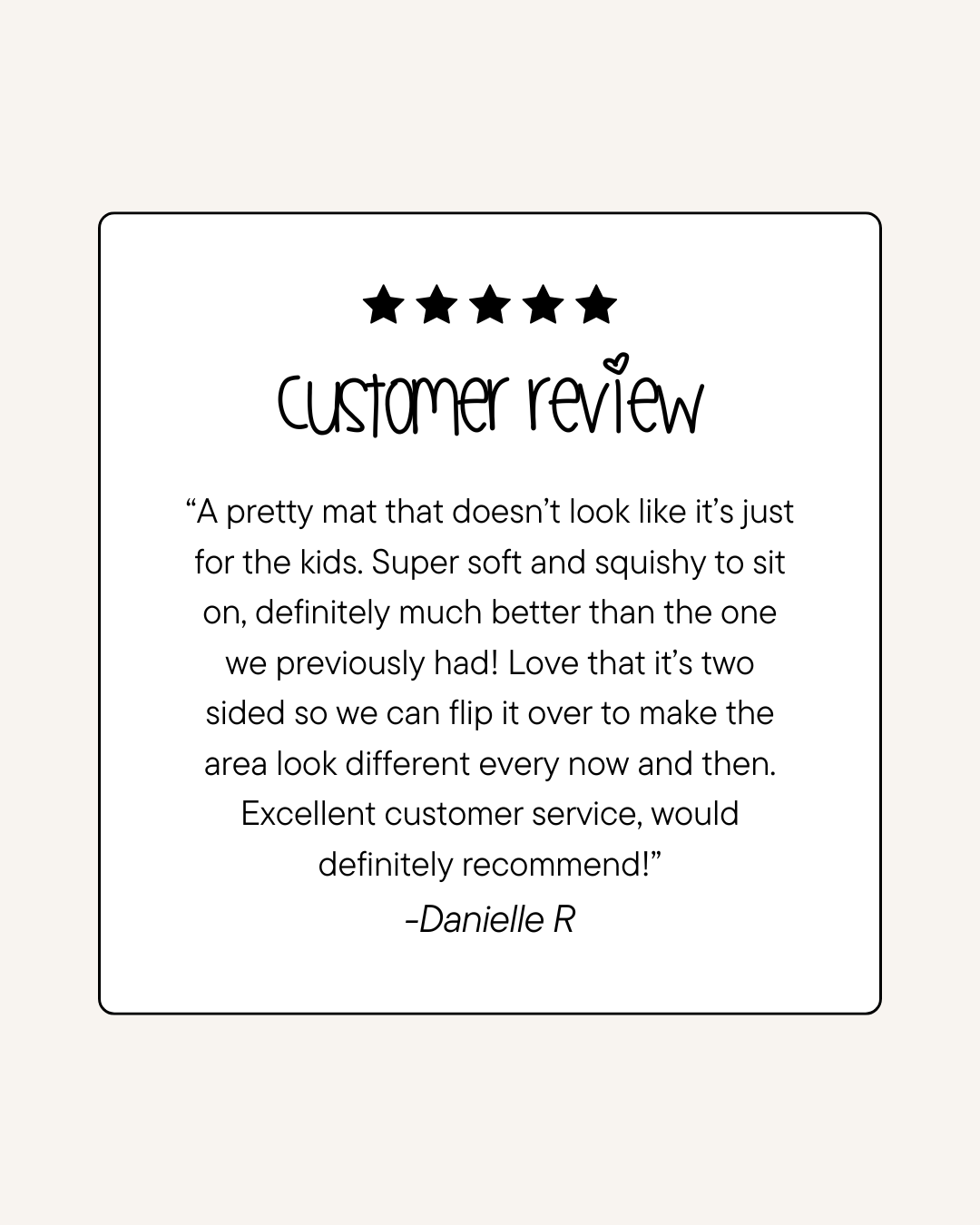 Customer review - Little Fae reversible baby playmats - perfect for every day activities.