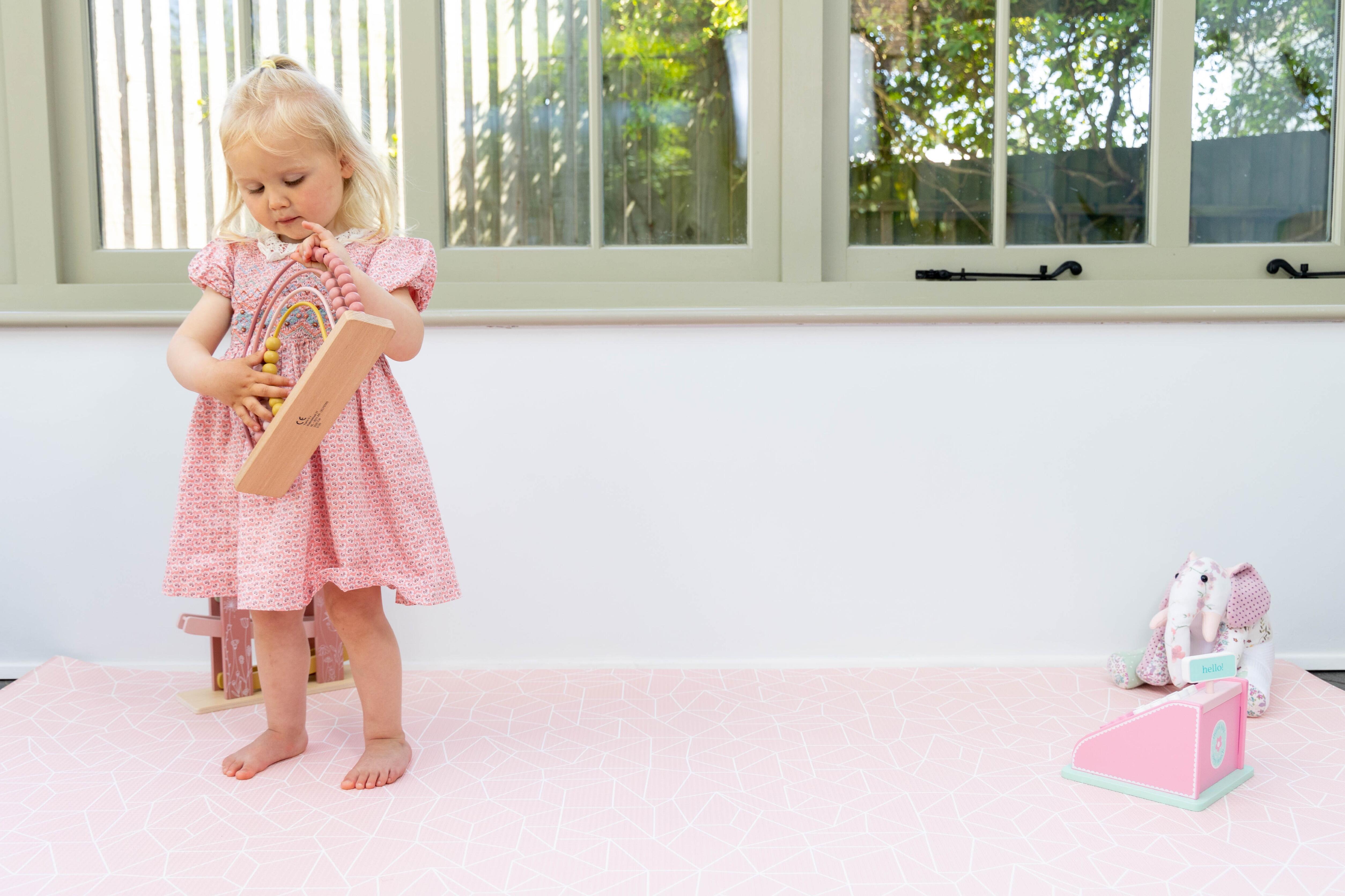 Nordic Explorer Playmat in Blush Pink – premium reversible baby mat offering comfort, safety and calm design by Little Fae
