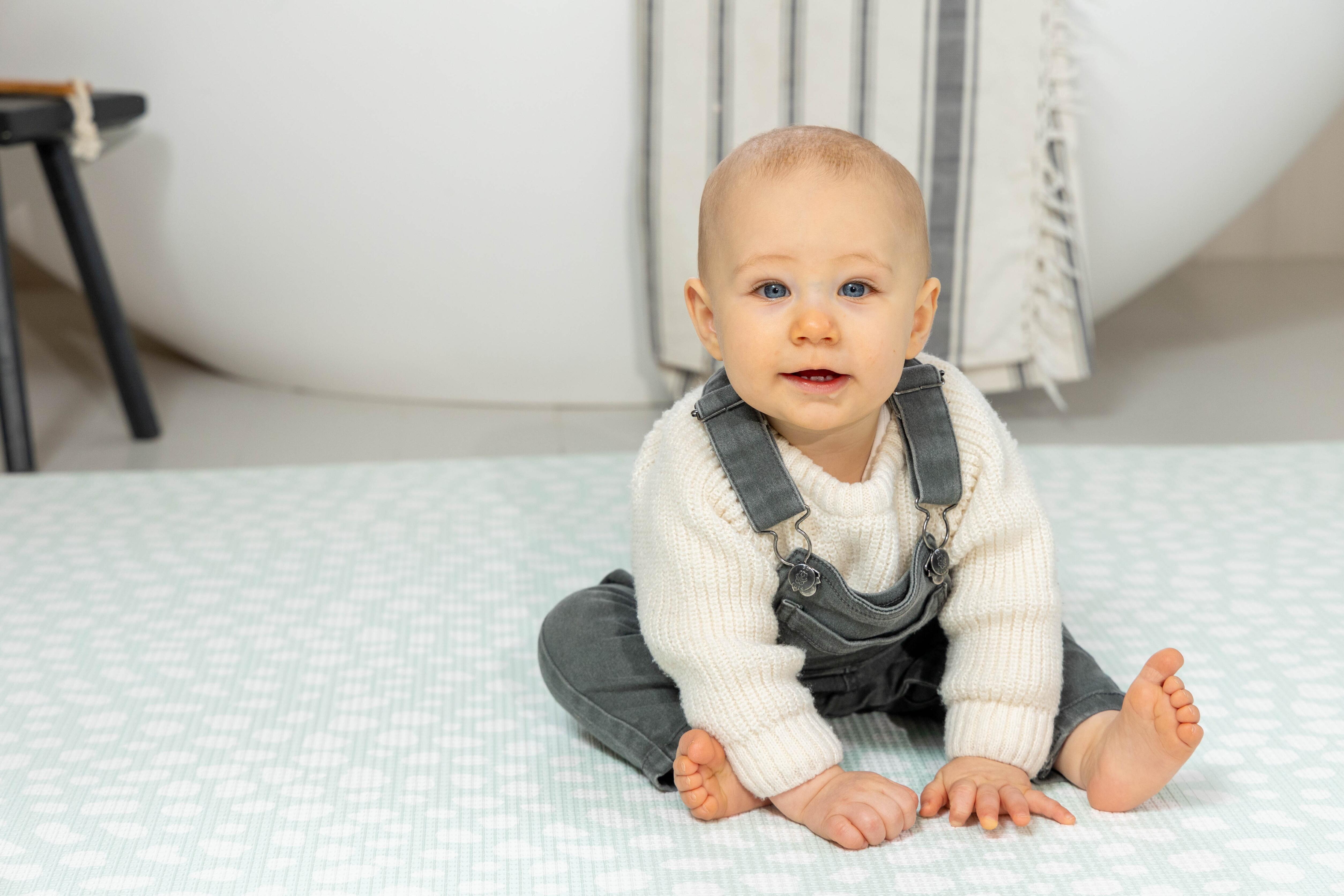 Soft Mint Darling Dalmatian baby playmat – luxury reversible 1.5 cm cushioned foam mat for modern homes