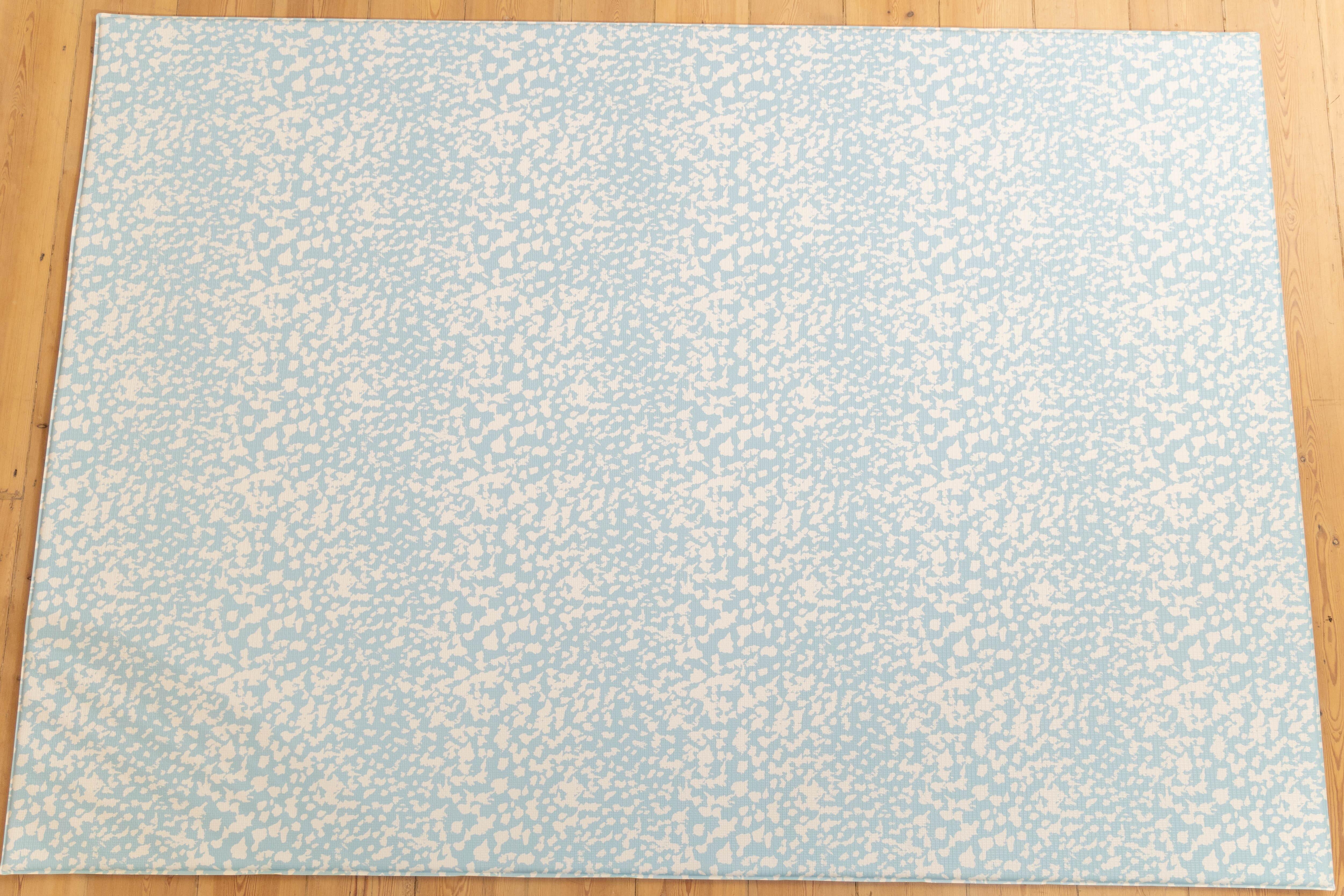 Speckled Kisses Chalk Blue Playmat – large reversible non-toxic foam mat for calm and modern nursery interiors