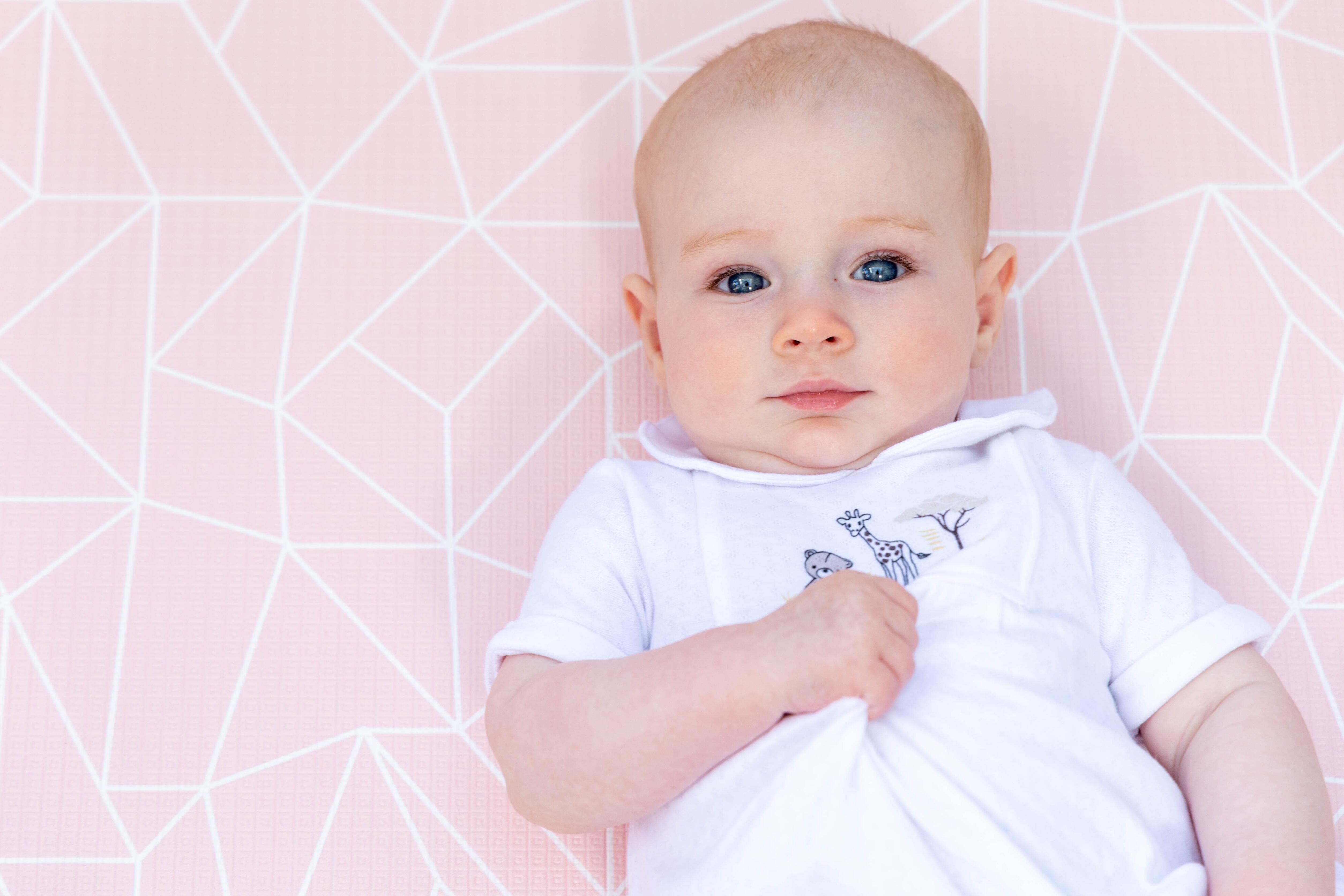 Blush Pink Nordic Explorer baby playmat – reversible eco-friendly cushioned foam mat suitable from newborn
