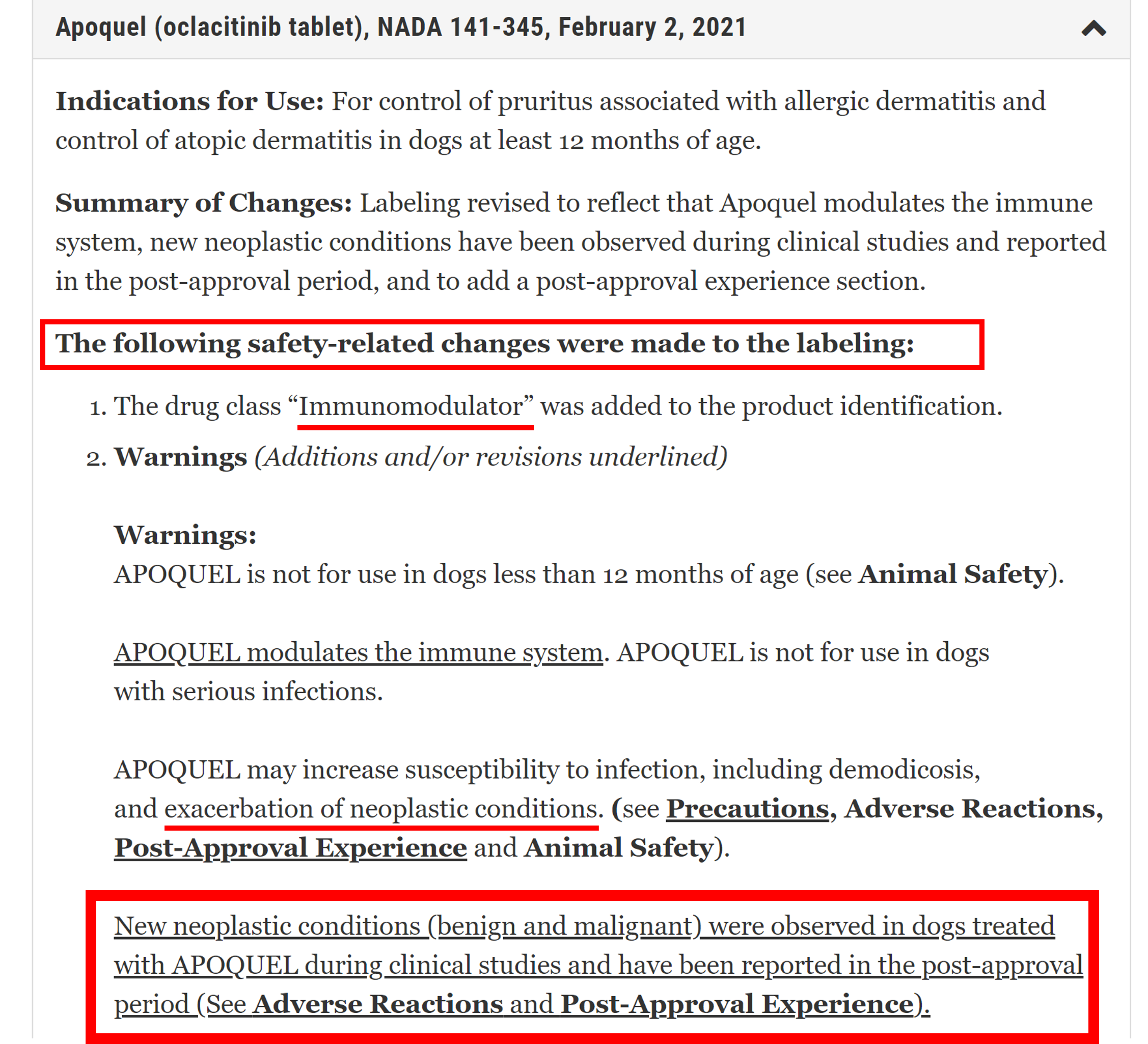 Apoquel studies clearance