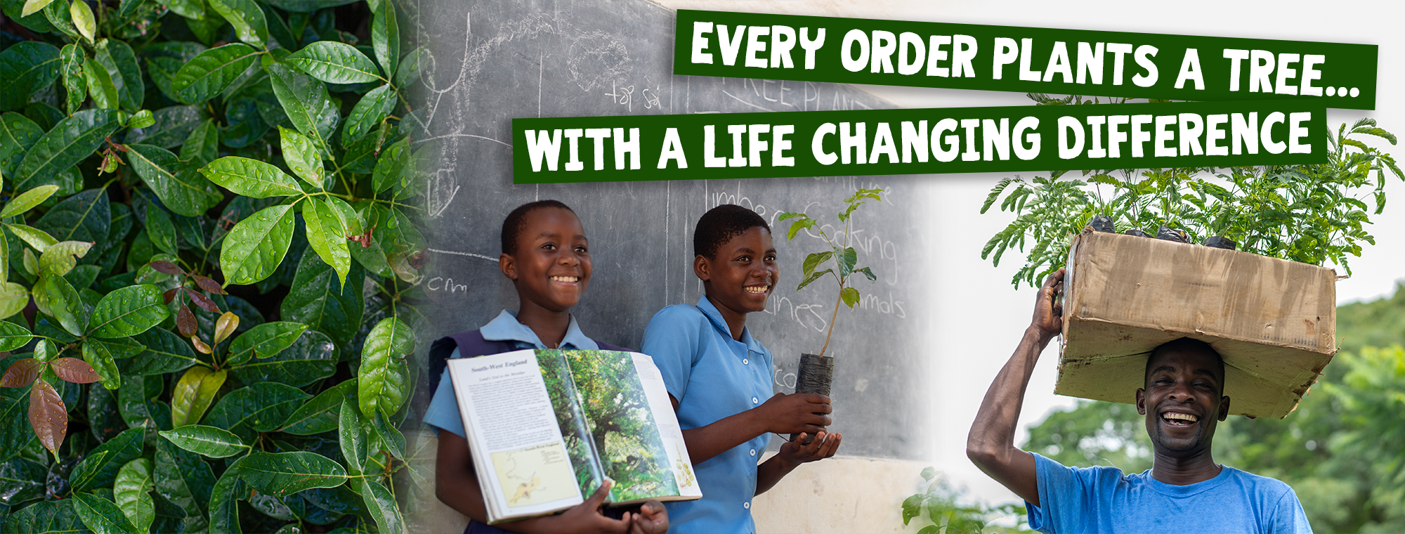 <h2>Every Order Plants A Tree</h2><p>We are partnered with Fisherman's Rest charity in Malawi who are transforming communities through Tree Planting to manage water and crops. Read more...