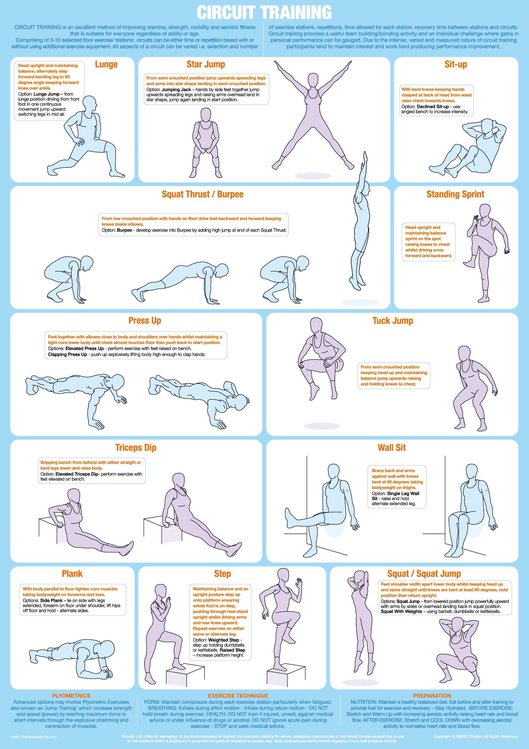 Circuit Training Exercise Chart