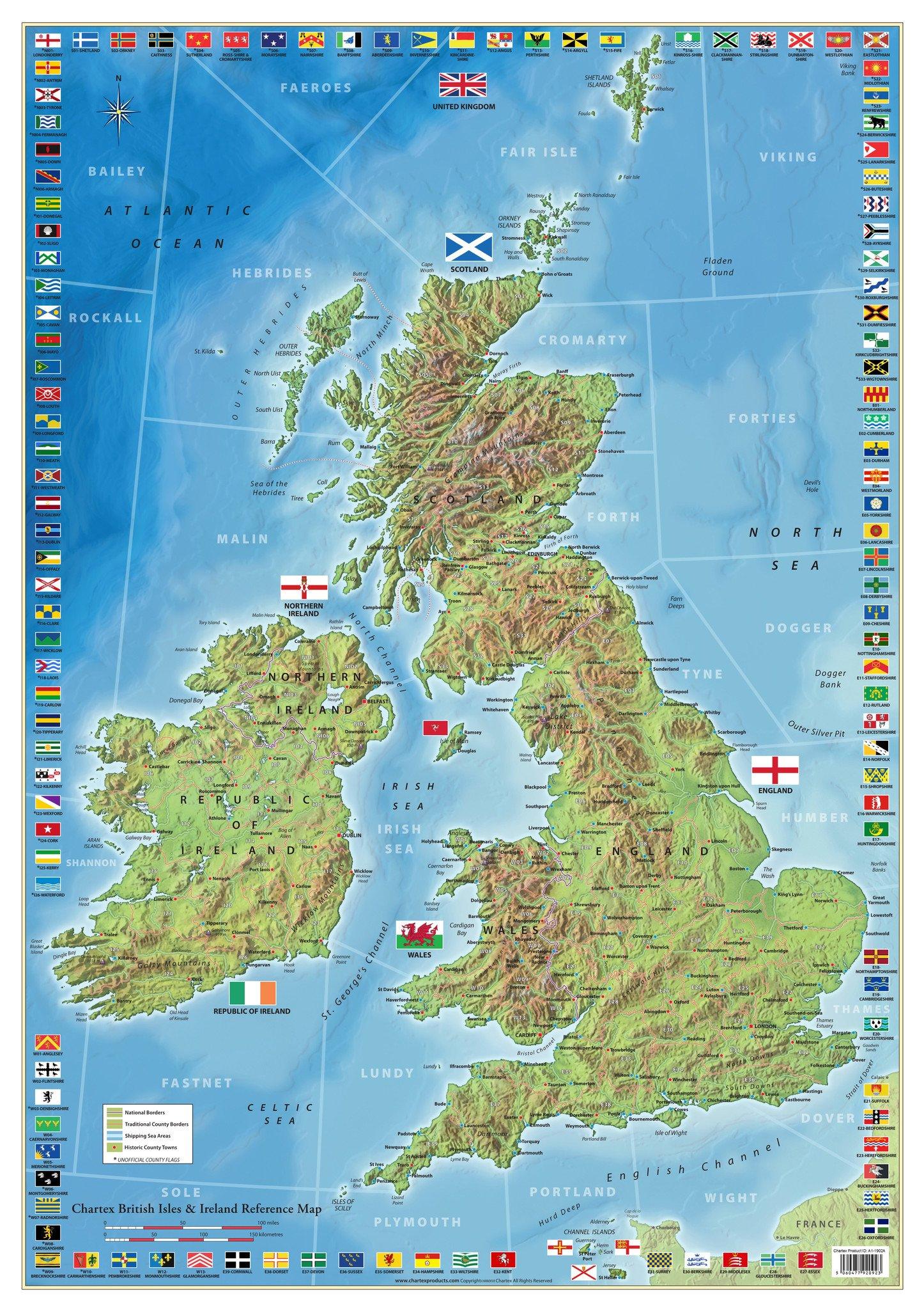 UK and Ireland Map | Published By Chartex