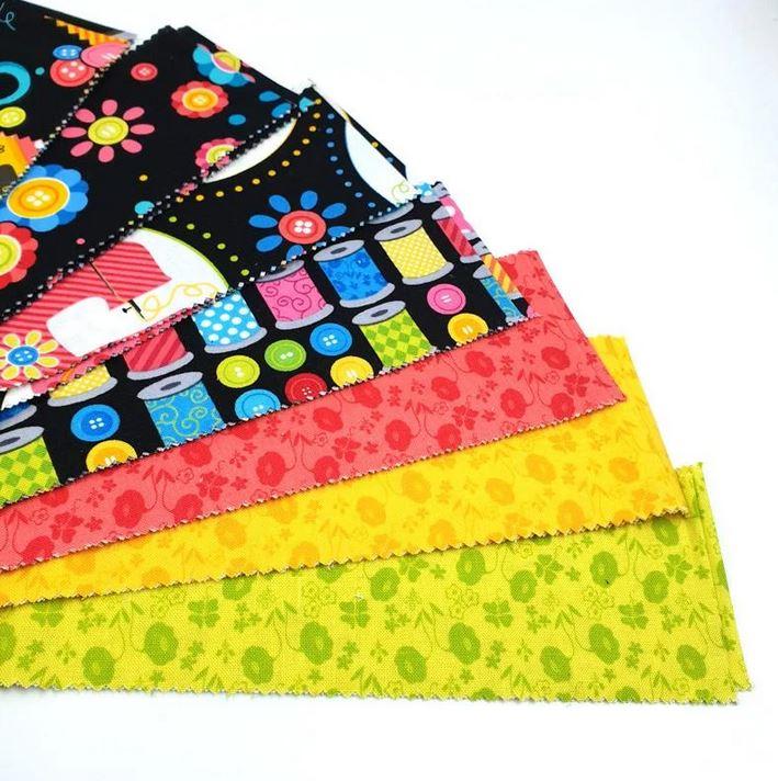 Benartex sew excited strip pie jelly roll, sewing fabric, sewing themes fabric, sewing notions fabric