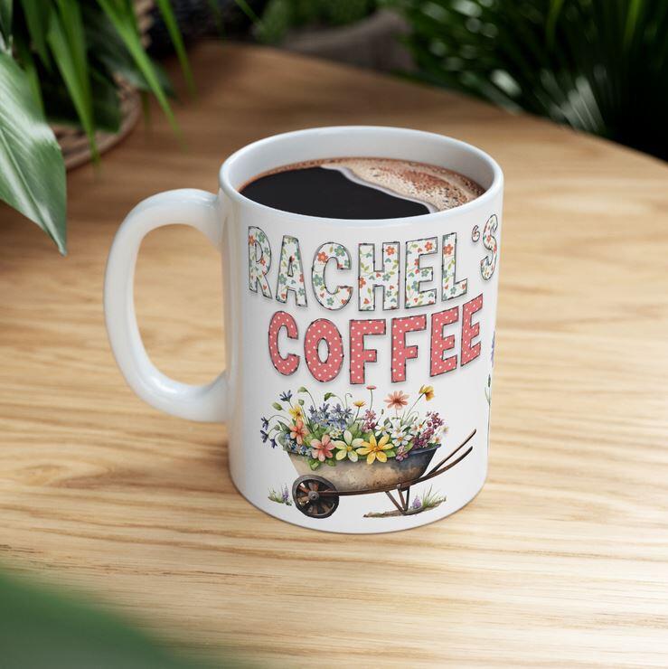 personalised mug for gardening, gardeners,plants,flowers,butterflies,mum,nan,granny,granddad,birthday,mother's day, ideal gift,coffee mug,office mug