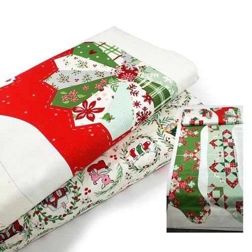 Riley Blake mistletoe & holly,christmas stocking panel, cotton stocking panel, easy sew stockings