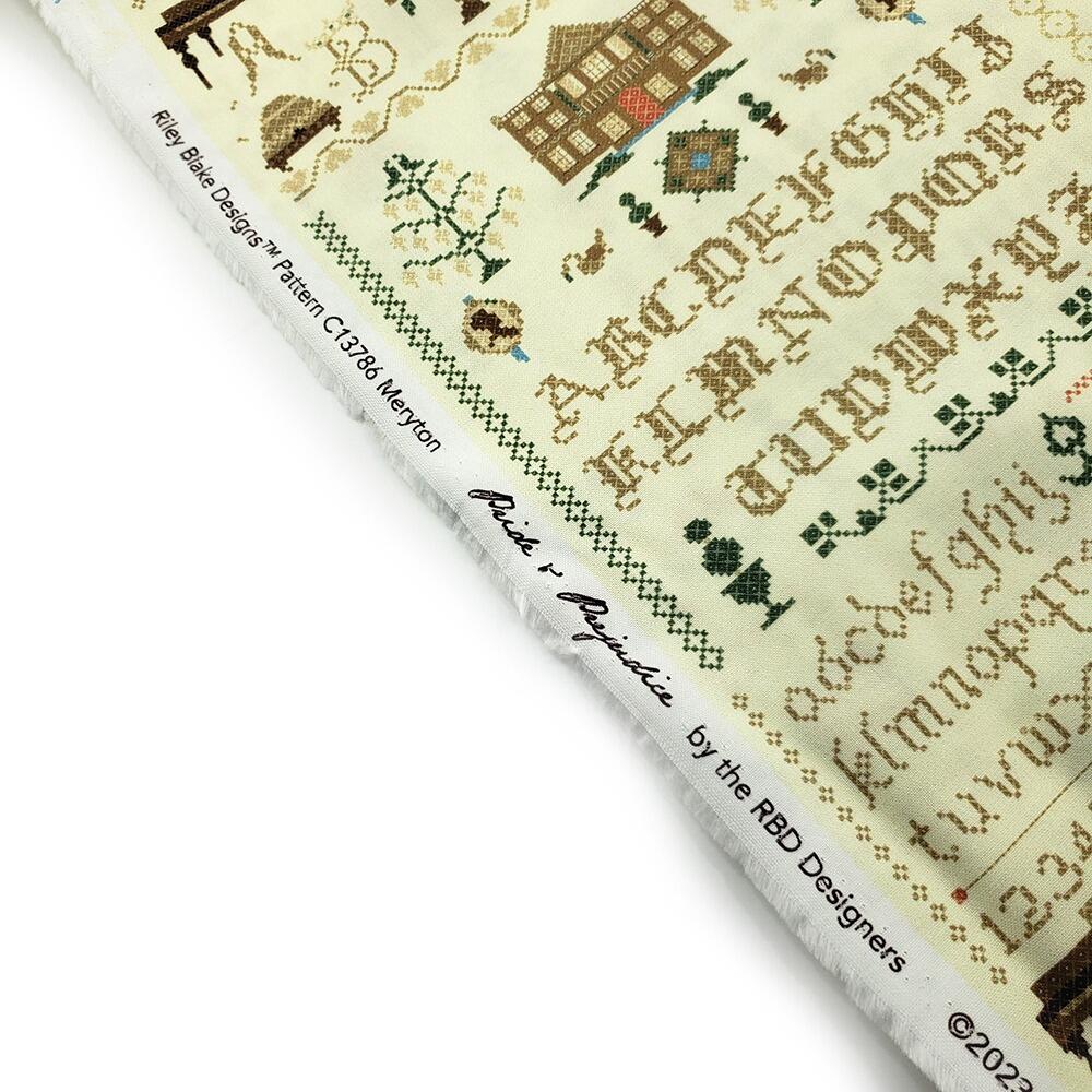 Riley Blake Jane Austen ,Pride & Prejudice themed quilting cotton, literary fabric collection,classic literature fabric Riley Blake,Regency era fabric designs,quilting fabric for Jane Austen fans,premium cotton fabric, Meryton, cross stitch fabric