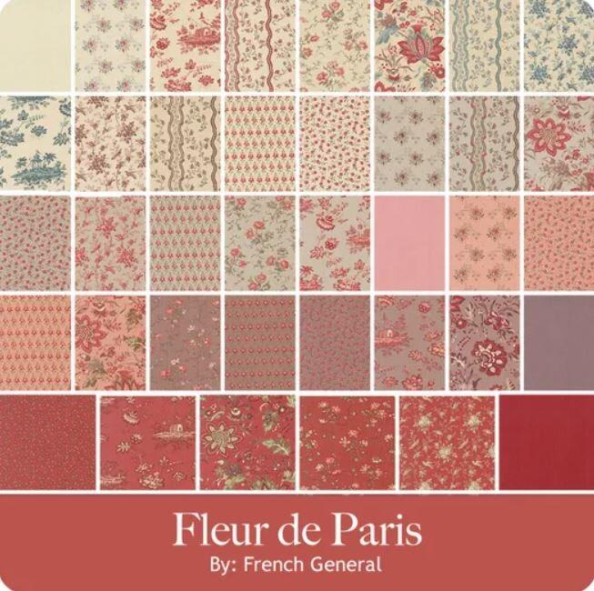 moda charm pack, french general, vintage paris fabric, vintage florals, french revolution, les miserables fabric, fleur de paris, versailles fabric