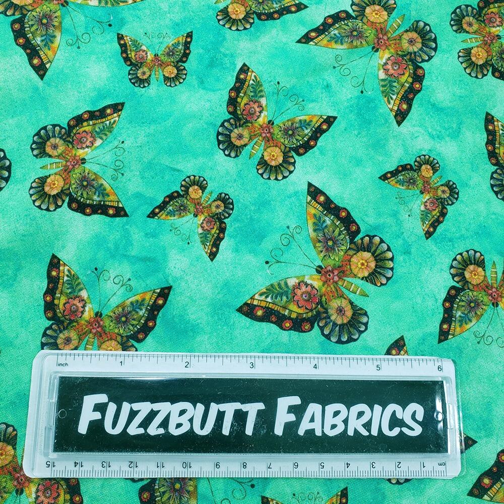 Enchanted Canopy Fabric, JK Stewart, Blank Quilting, ladybirds, butterflies, hummingbirds, vivid floral fabric